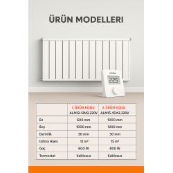 ELEKTRİKLİ ALÜMİNYUM RADYATÖR (KABLOSUZ ODA TERMOSTATLI)