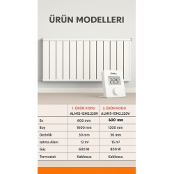 ELEKTRİKLİ ALÜMİNYUM RADYATÖR (KABLOSUZ ODA TERMOSTATLI)