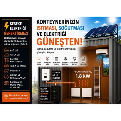 ŞEBEKE ELEKTRİĞİ DESTEKSİZ GES (HAZIR PAKET)-ISITMA & SOĞUTMA