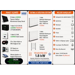 ŞEBEKE ELEKTRİĞİ DESTEKSİZ GES (HAZIR PAKET)-ISITMA & SOĞUTMA