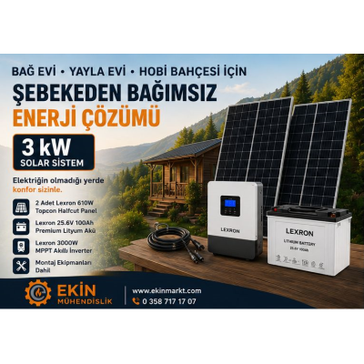 3 kW SOLAR ENERJİ SİSTEMİ (HAZIR PAKET)