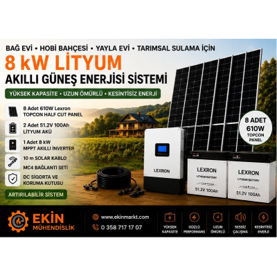 8 kW SOLAR ENERJİ SİSTEMİ (HAZIR PAKET)
